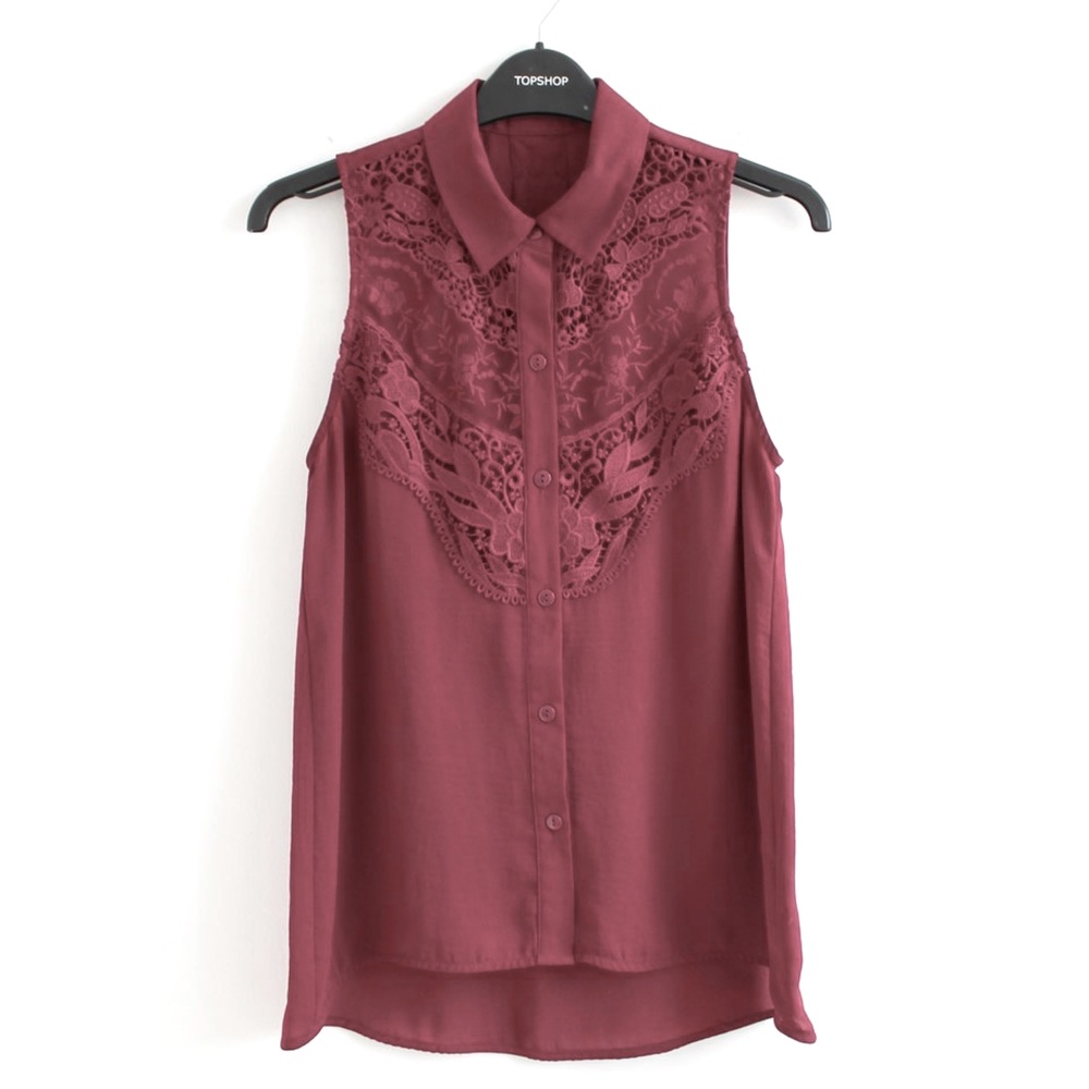 Topshop Burgundy Blouse